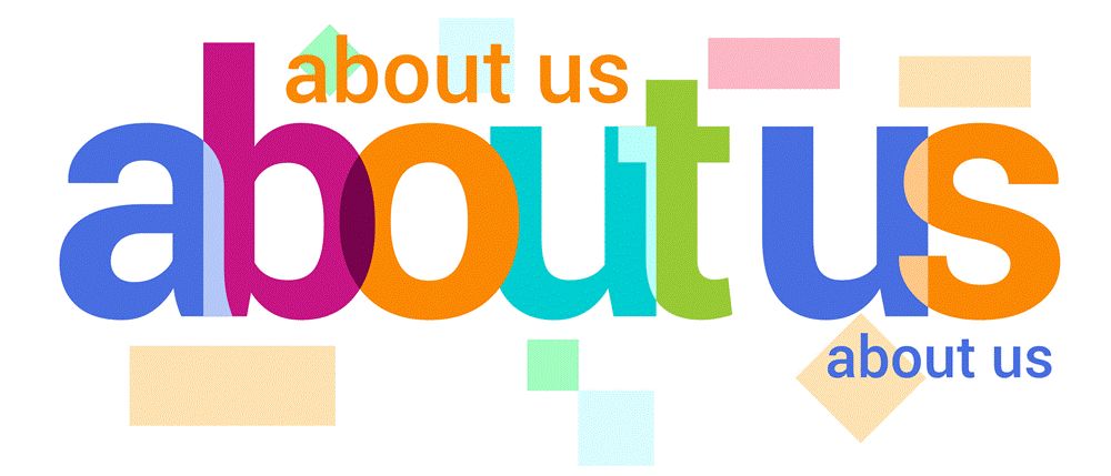 Colourful About Us graphic
