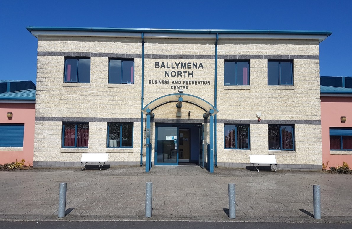 Front entrance of Ballymena North Business and Recreation Centre